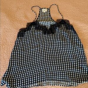 Cami NYC Navy and White Checkered Camisole/ Tank